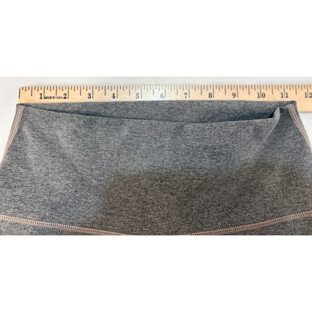 YUNOGA Women's High Waist Yoga Pants M Heathered Grey 75/25 Stretch Leggings - Picture 4 of 7